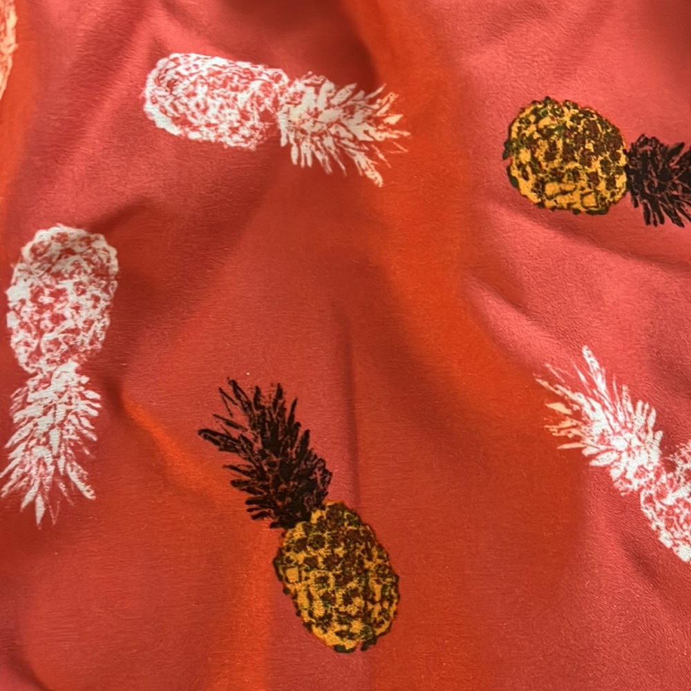 SOLD Lucky Brand Swim Trunks Mens Small Orange Saturday Stretch Pineapple - Picture 2 of 10